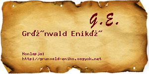 Grünvald Enikő névjegykártya